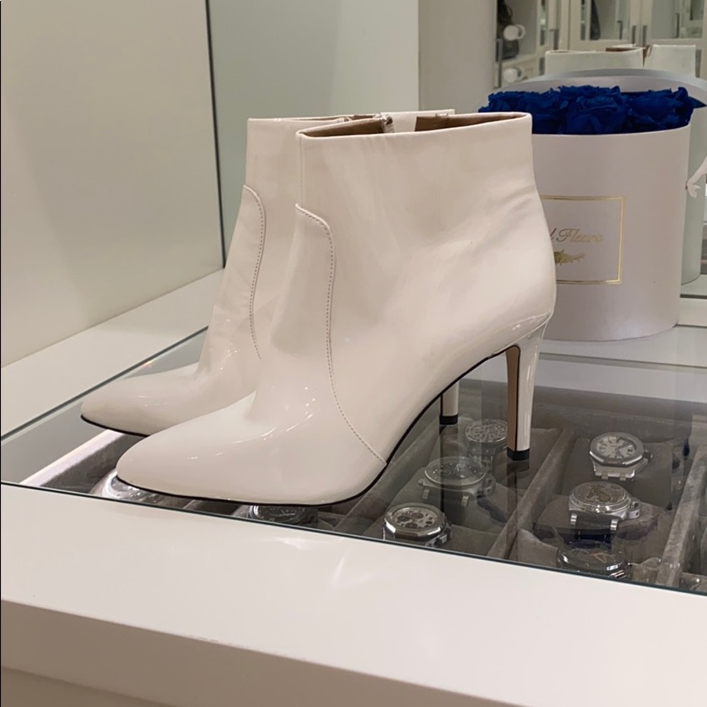 Sam Edelman White Patent Leather Booties